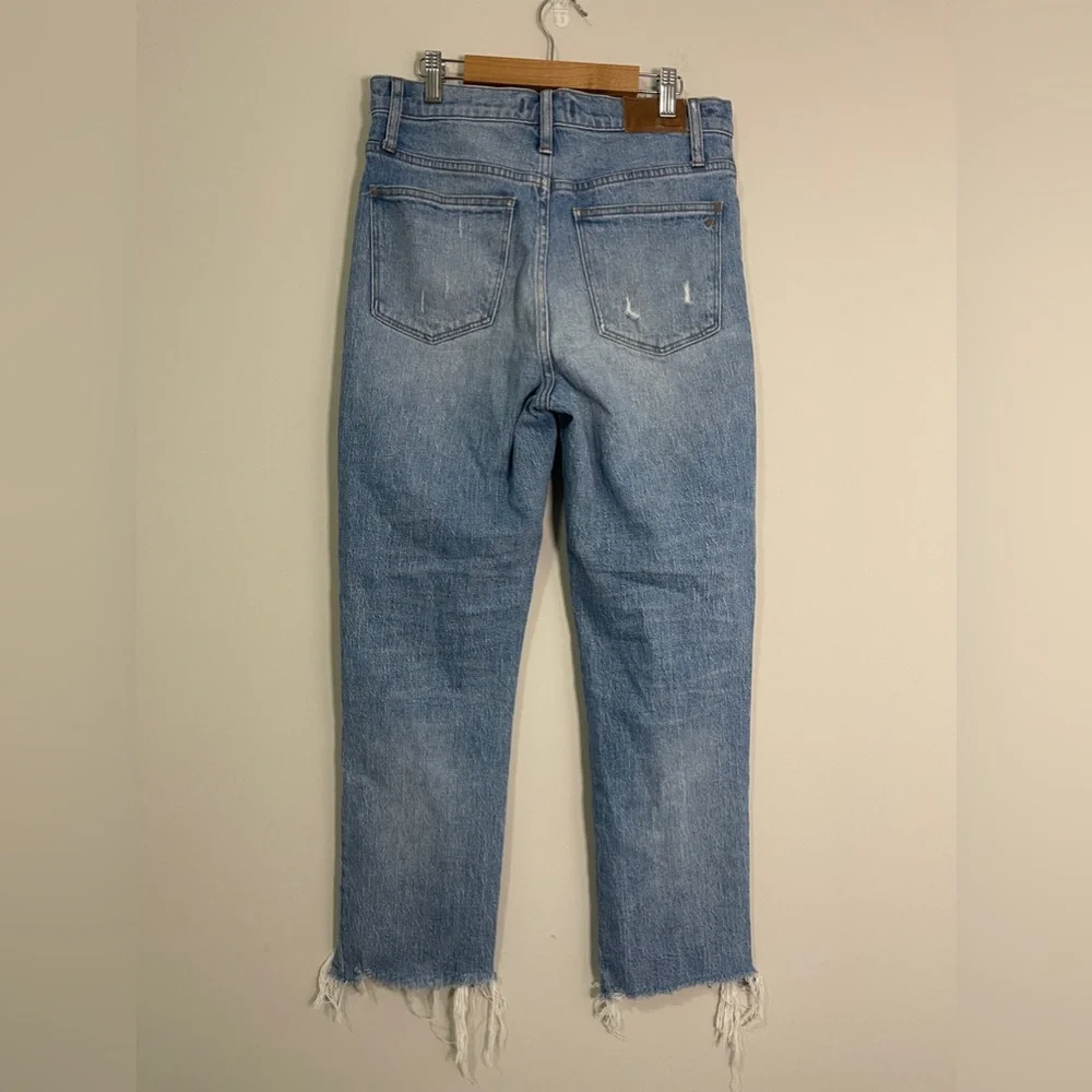 Madewell Womens Jeans Size 27 Blue Classic Straight Distressed Denim Bottoms - Picture 6 of 12